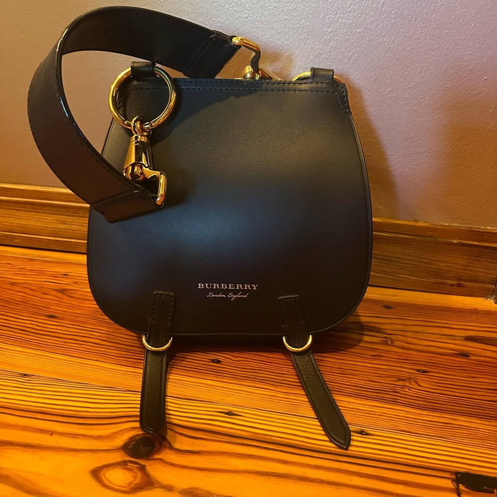 Burberry Black Crossbody Bag with Gold Bridle Hardware
